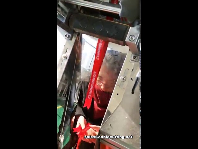 超音波魚尾造型彩帶裁切機｜自動化膠帶切割機｜高效密封裁切