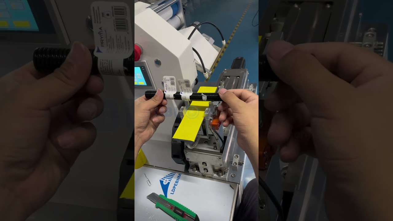 高精度電線軟管摺標貼標機 - 內建日期打印機，精準貼標效率倍增