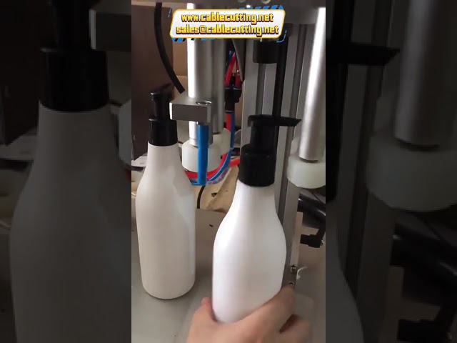 桌上型噴霧瓶/寶特瓶旋蓋機｜塑膠瓶自動鎖蓋設備