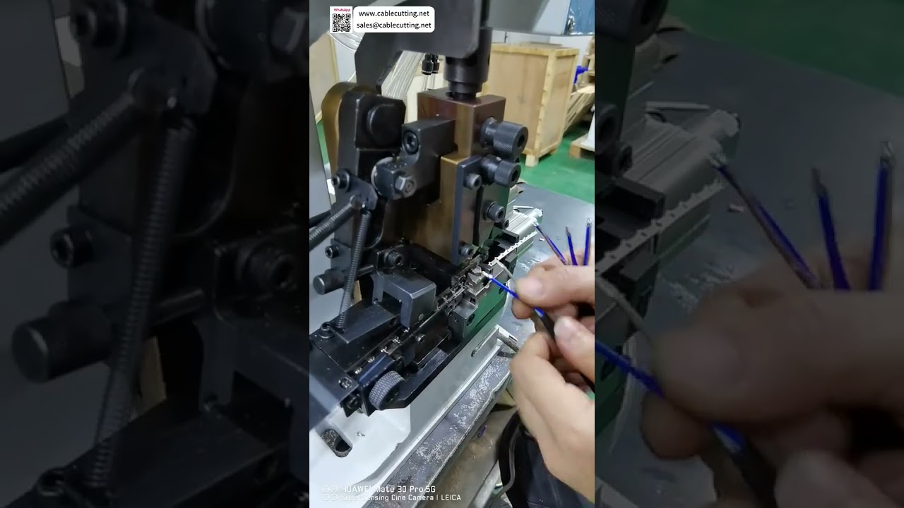 雙頭壓接機｜圓形外皮2芯線剝線與雙端子壓接工具
