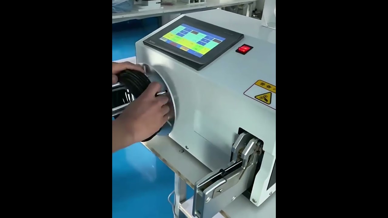 全自動2合1線圈繞線綑綁機｜觸控螢幕操作 USB數據線電源線綑紮設備