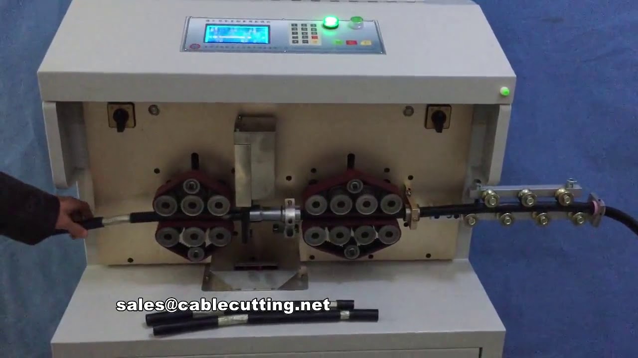 新能源編織線與粗電纜裁切剝線機實機展示 | 最大線徑20mm