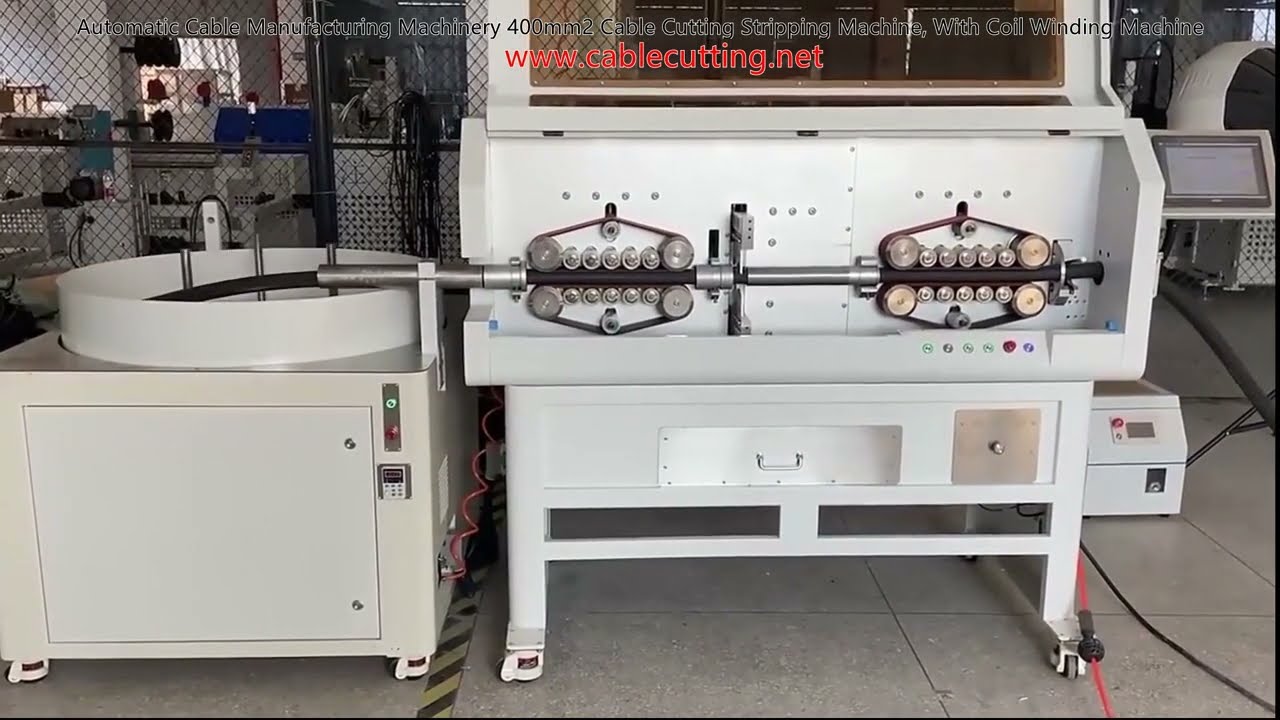 400mm² 自動電纜裁切剝線機｜附繞線裝置，提升線材加工效率